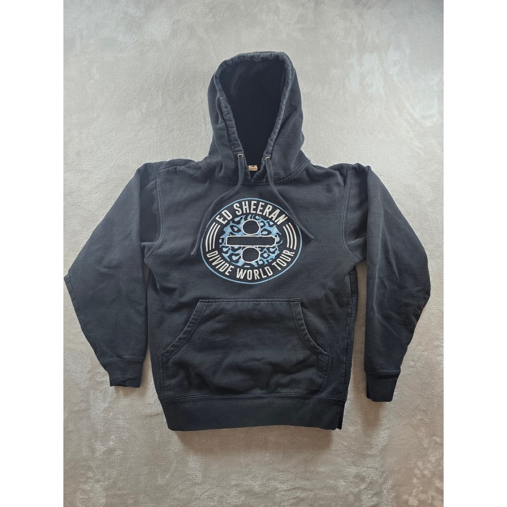 Ed Sheeran Divide World Tour Hoodie Sweatshirt Small Fit XS Black Fleece *Read